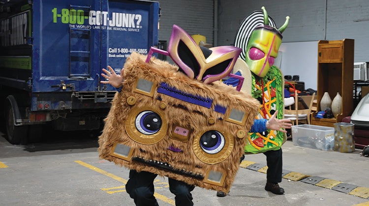 Weird Junk 2024 Furry boombox 1-800-GOT-JUNK? Team member wearing a furry boombox custom