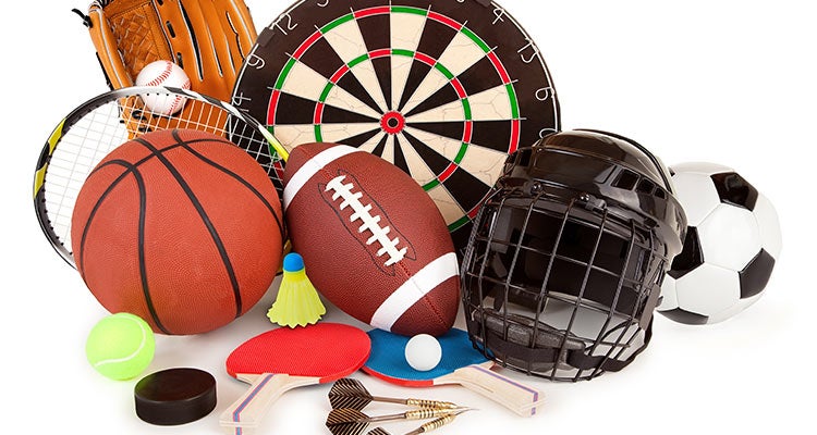 Pile of sports equipment Pile of sports equipment